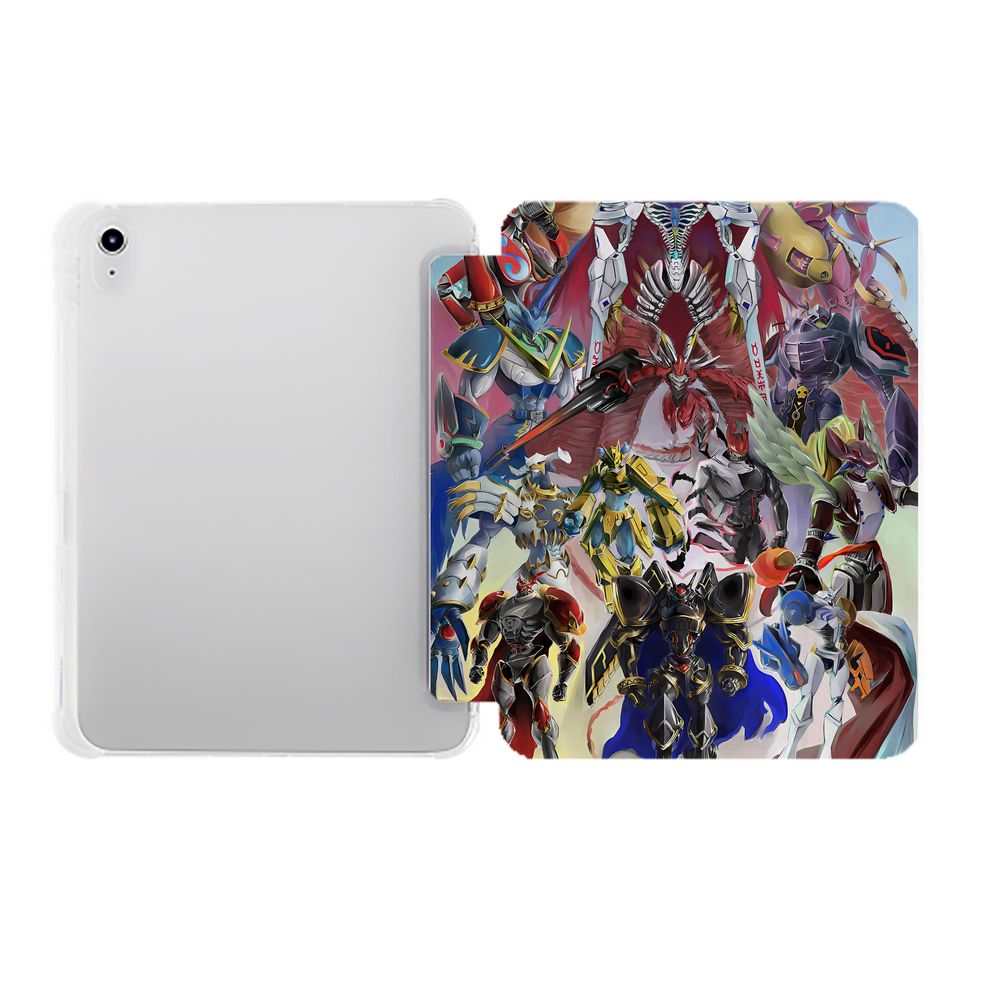 （画像用） Digimon デジタルモンスター/デジモン IPad ケース ペン収納付き 三つ折りスタンド PUレザー×シリコン 対応機種9.5/10.5/10.9インチ